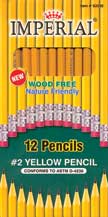 Pack of 12 #2 Yellow Pencils Wood Free Presharpened