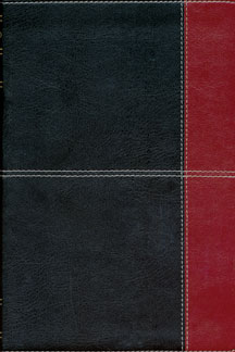 New King James Version (NKJV) Large Print Ultrathin Reference Bible Black/Burgundy LeatherTouch