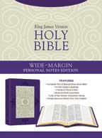 King James Version Holy Bible Wide-Margin Personal Notes - Lavender Plume