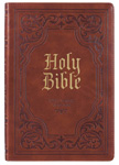 Large Print Thinline KJV Bible - Antiqued Brown Indexed