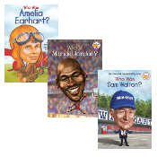 Who Was HQ Paperback Pack of 3: Sam Walton, Amelia Earhart, Michael Jordan Non-Returnable Mark